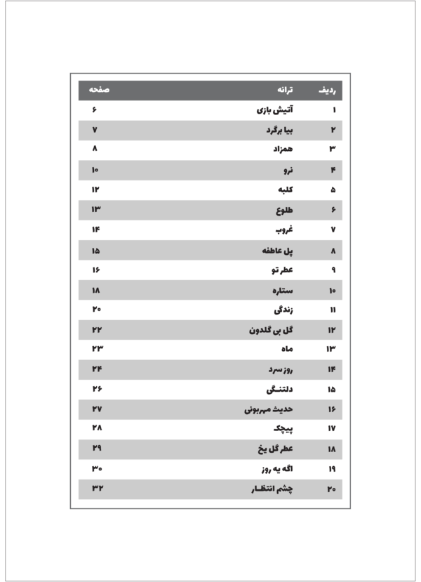 کتاب نوستالژی جلد 1 ترانه و آکورد