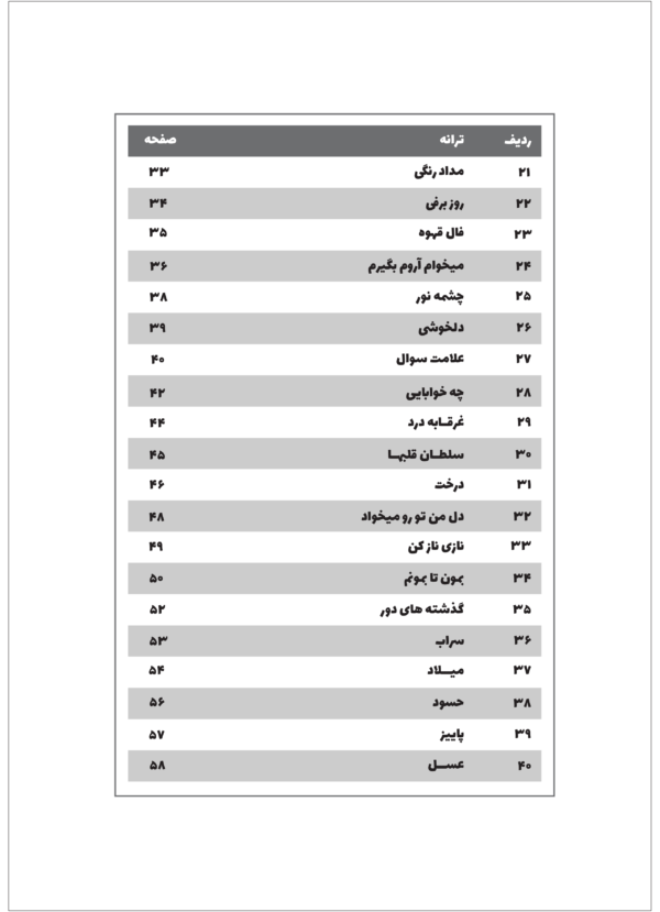 کتاب نوستالژی جلد 1 ترانه و آکورد